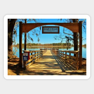 Riverfront Fishing Pier Sticker